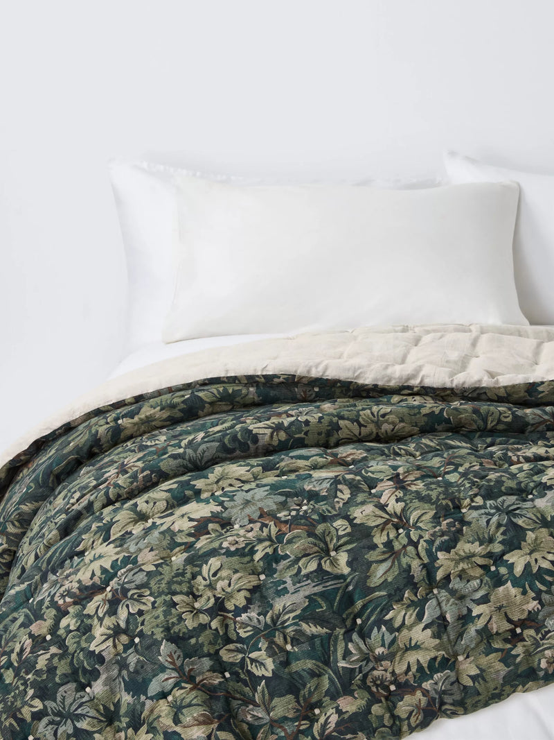 John Lewis Giardino linen blend quilt king size, imported from the UK