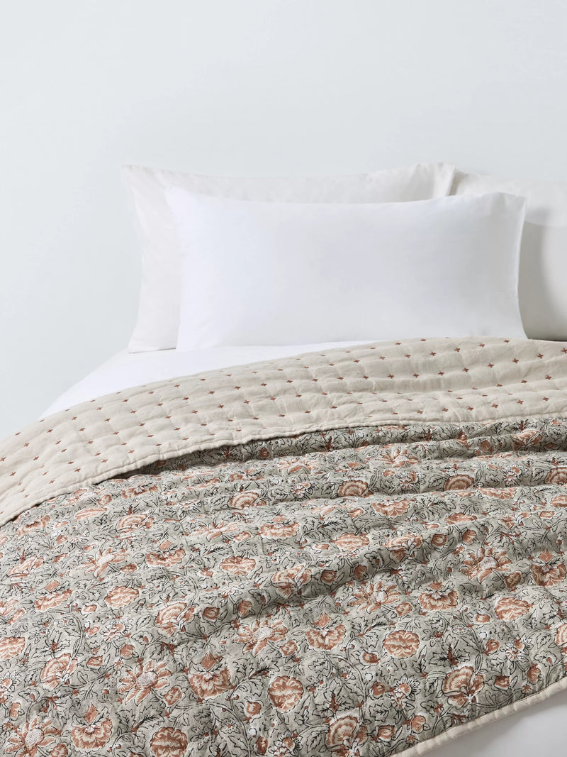 John Lewis Marigold Quilt Grey Mid king size, imported from the UK