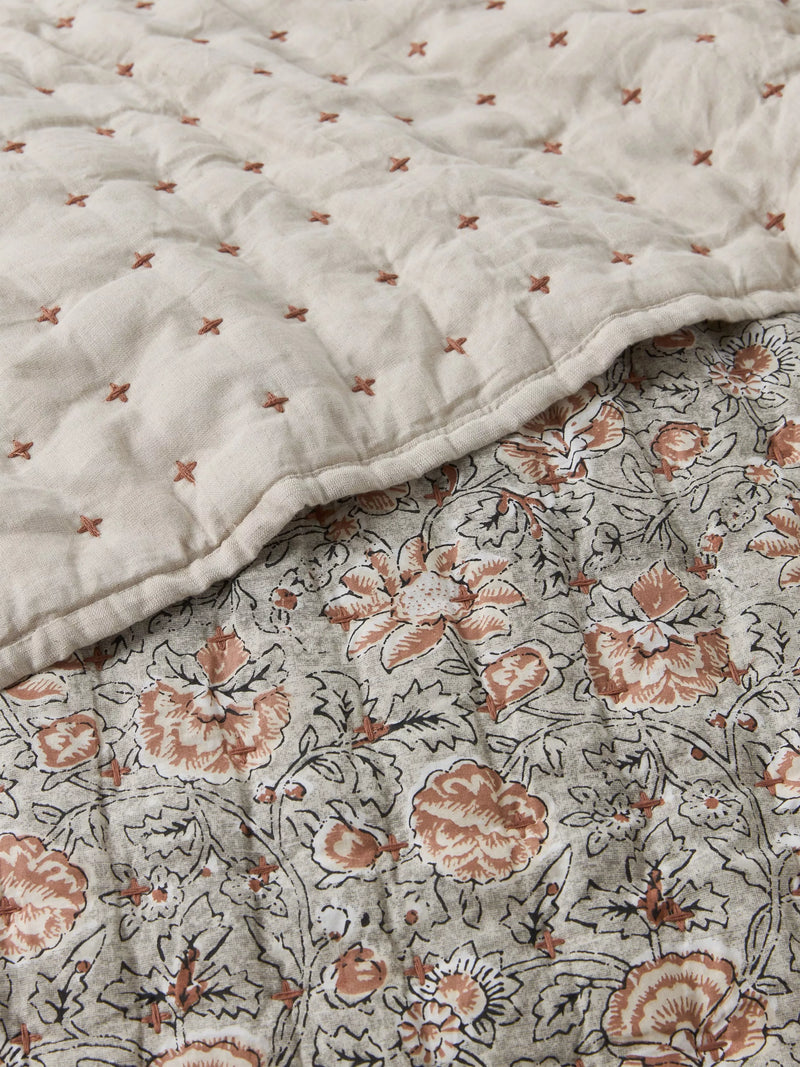 John Lewis Marigold Quilt Grey Mid king size, imported from the UK