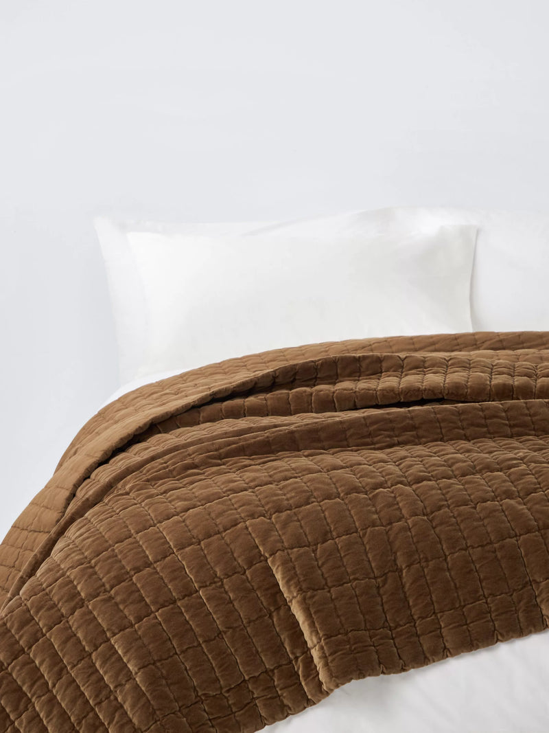 John Lewis velvet quilt copper king size, UK version