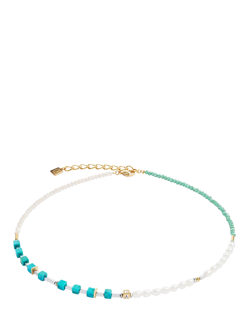 COEUR DE LION Princess Fusion Pearls necklace gold turquoise, imported from the UK