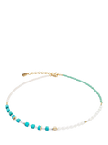 COEUR DE LION Princess Fusion Pearls necklace gold turquoise, imported from the UK
