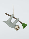 Worldly Treasures Hanging Sloth Felt Tree Decoration
