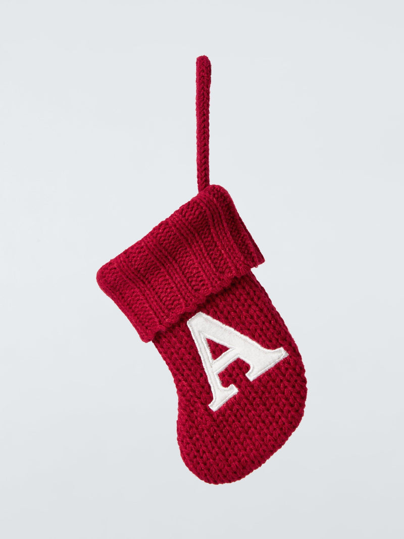 Décoration d'arbre mini chaussette alphabet tricotée