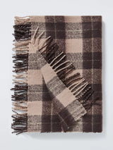John Lewis John Lewis Quadretti Throw Chocolate Brown 140x190cm- Buy online at McGrocer