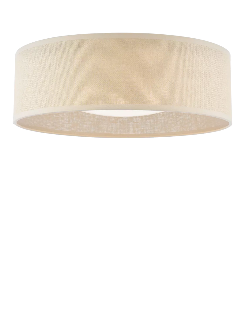 Laura Ashley Buckenham flush ceiling light in natural finish, UK version
