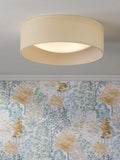 Laura Ashley Buckenham flush ceiling light in natural finish, UK version