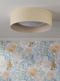 Laura Ashley Buckenham flush ceiling light in natural finish, UK version