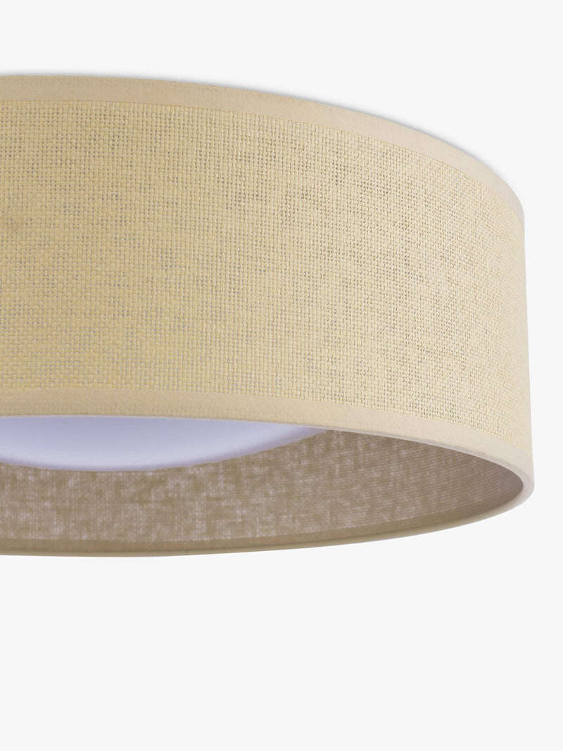 Laura Ashley Buckenham flush ceiling light in natural finish, UK version