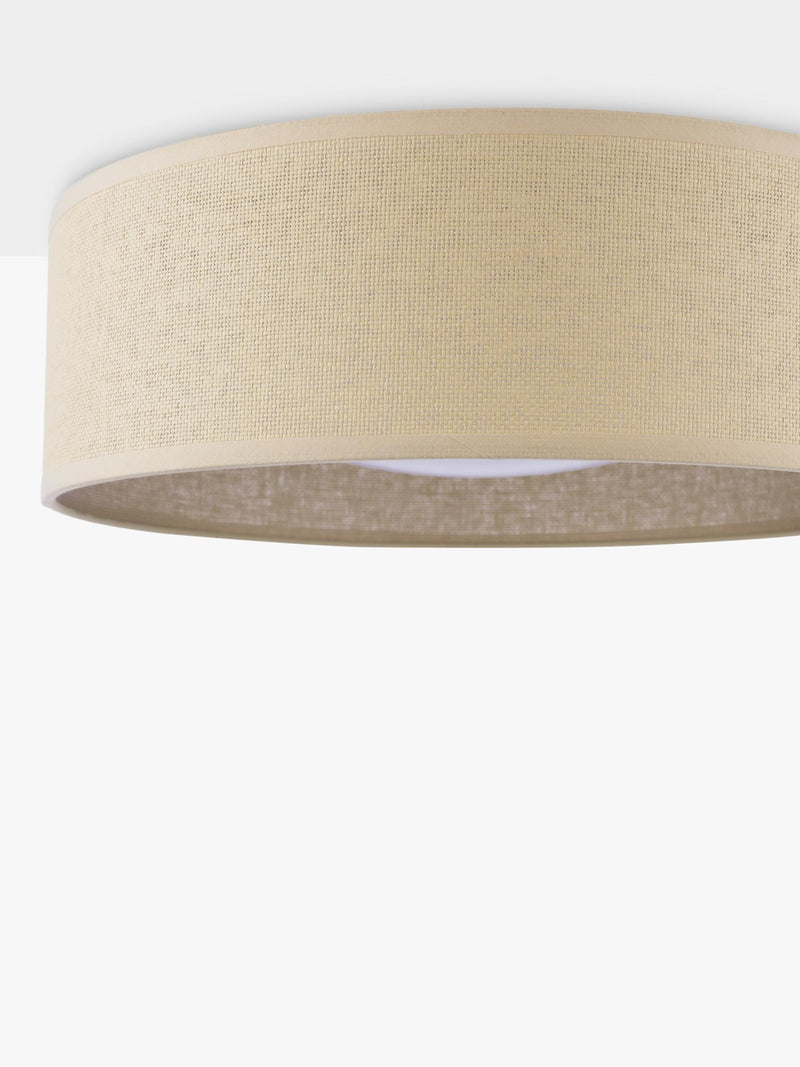 Laura Ashley Buckenham flush ceiling light in natural finish, UK version