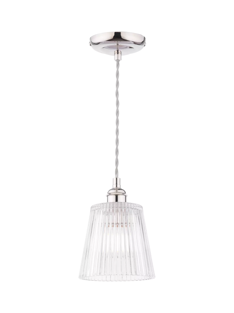 Laura Ashley Callaghan pendant ceiling light polished nickel - British product