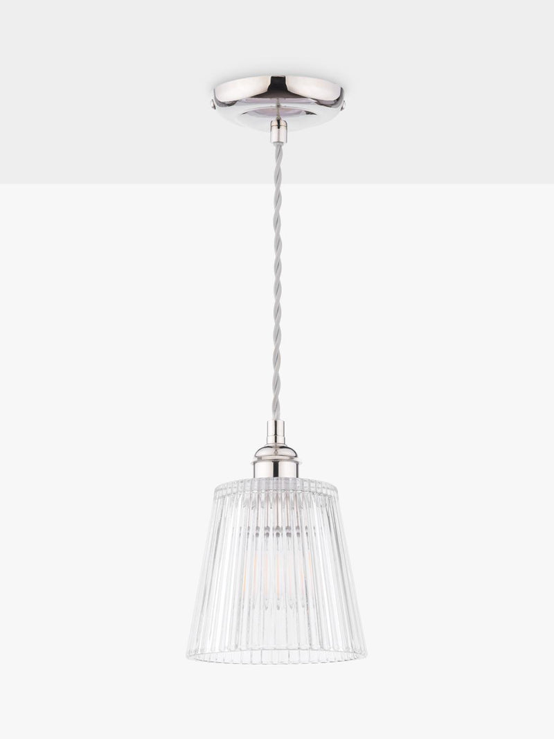 Laura Ashley Callaghan pendant ceiling light polished nickel - British product