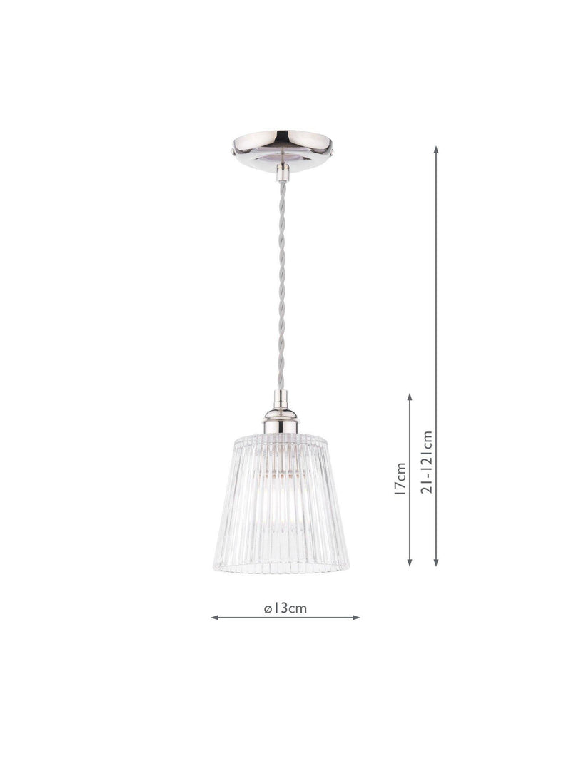 Laura Ashley Callaghan pendant ceiling light polished nickel - British product