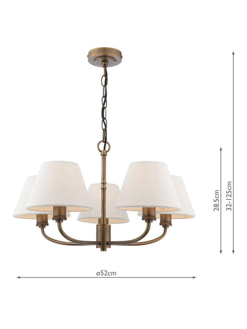 Laura Ashley Denston 5 light chandelier antique bronze, imported from the UK