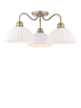 John Lewis Laura Ashley Durford 3 Arm Semi-Flush Ceiling Light, Metallic Bronze- Buy online at McGrocer