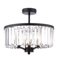 Laura Ashley Elkwood semi-flush chandelier black clear glass - British product