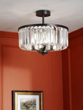 Laura Ashley Elkwood semi-flush chandelier black clear glass - British product