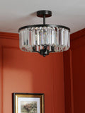 Laura Ashley Elkwood semi-flush chandelier black clear glass - British product
