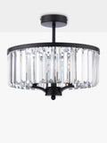 Laura Ashley Elkwood semi-flush chandelier black clear glass - British product