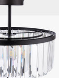 Laura Ashley Elkwood semi-flush chandelier black clear glass - British product