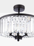 Laura Ashley Elkwood semi-flush chandelier black clear glass - British product