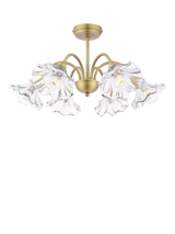 John Lewis Laura Ashley Kerswell 6 Arm Semi-Flush Ceiling Chandelier Metallic Bronze- Buy online at McGrocer