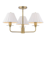 John Lewis Laura Ashley Mixbury 3 Arm Semi-Flush Ceiling Light, Metallic Bronze- Buy online at McGrocer