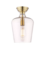 John Lewis Laura Ashley Ockley Semi-Flush Ceiling Light, Metallic Brass- Buy online at McGrocer