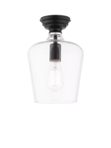 John Lewis Laura Ashley Ockley Semi-Flush Ceiling Light, Black- Buy online at McGrocer