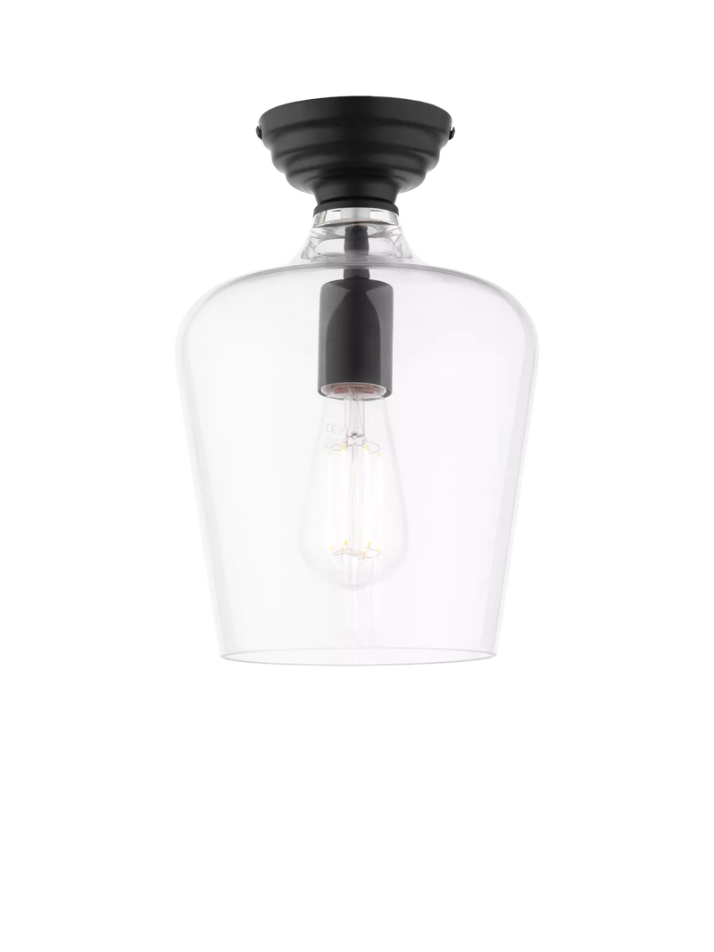 Laura Ashley Ockley semi-flush ceiling light black, UK version