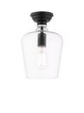 Laura Ashley Ockley semi-flush ceiling light black, UK version