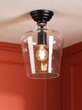 Laura Ashley Ockley semi-flush ceiling light black, UK version