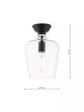 Laura Ashley Ockley semi-flush ceiling light black, UK version