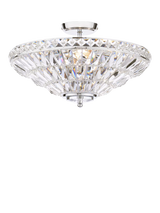 John Lewis Laura Ashley Vienna Crystal Uplighter Flush Ceiling Light, Polished Chrome, 41cm- Buy online at McGrocer