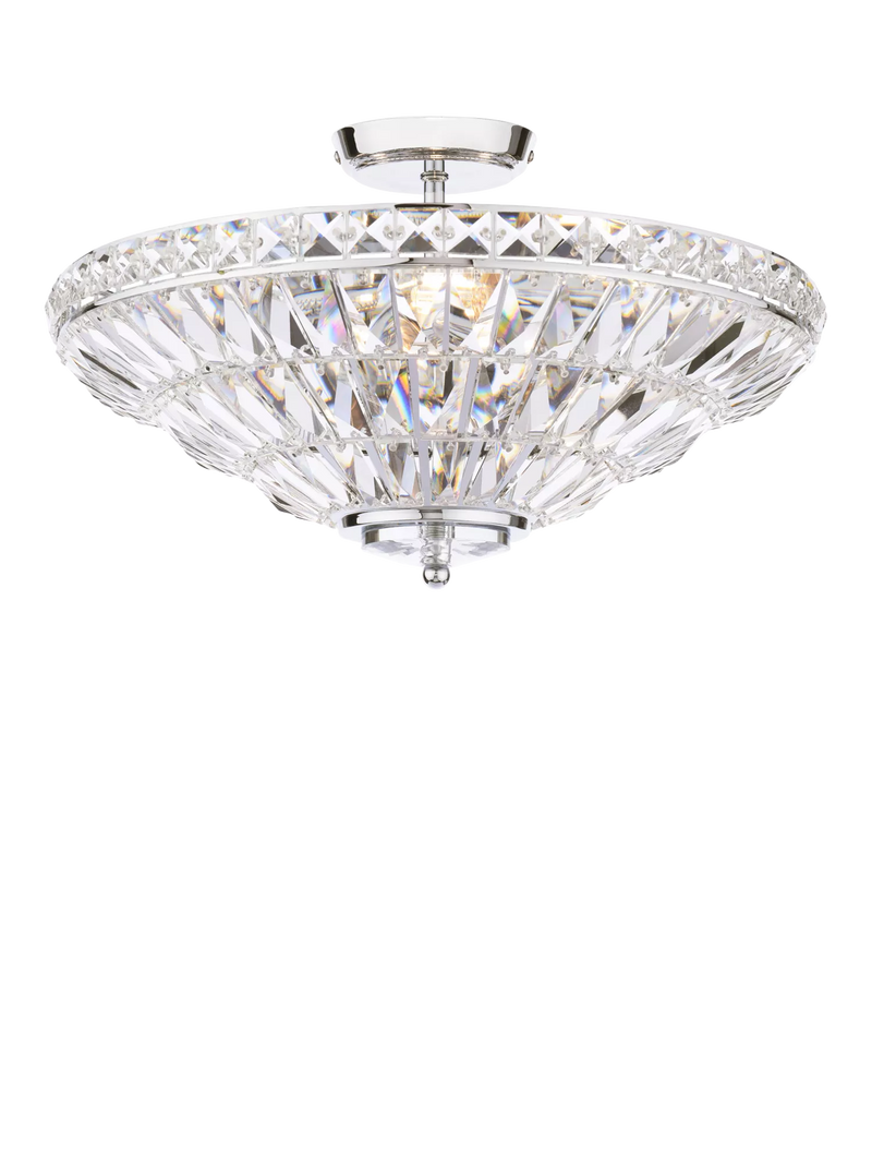 Laura Ashley Vienna crystal uplighter flush ceiling light, UK version