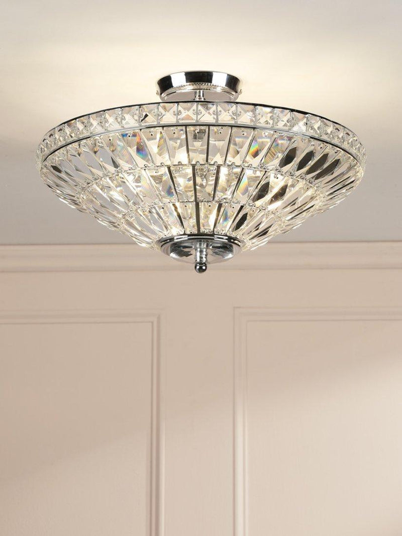 Laura Ashley Vienna crystal uplighter flush ceiling light, UK version