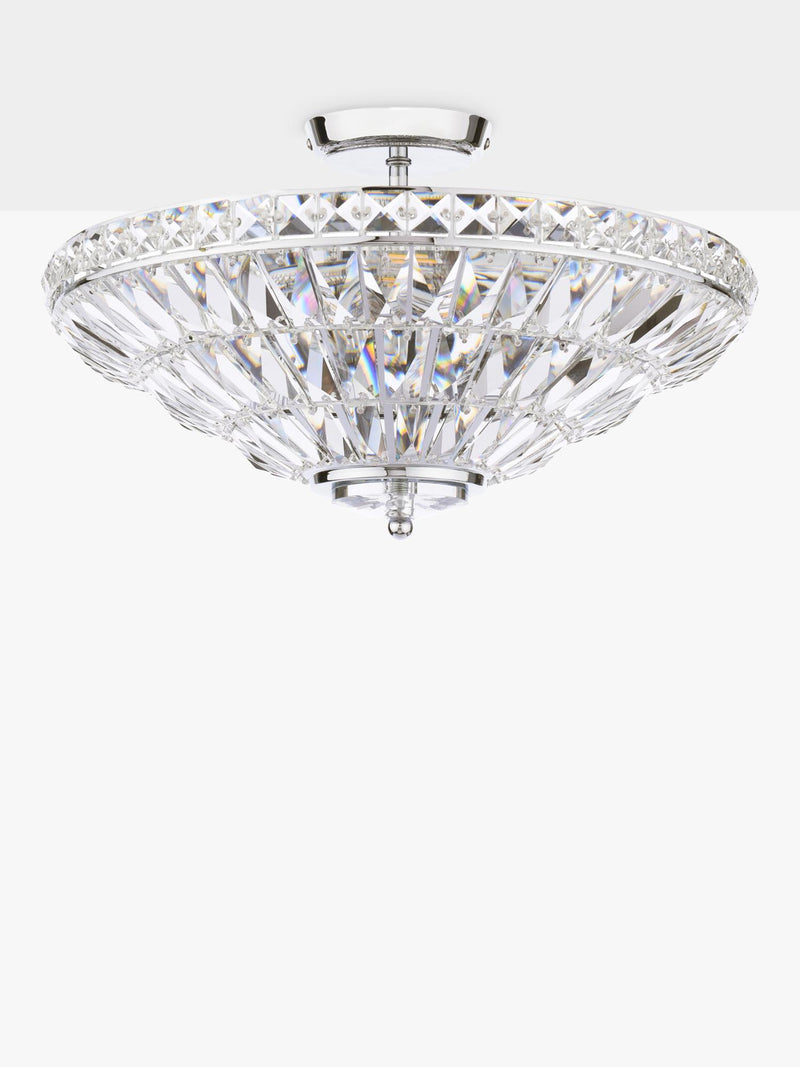 Laura Ashley Vienna crystal uplighter flush ceiling light, UK version