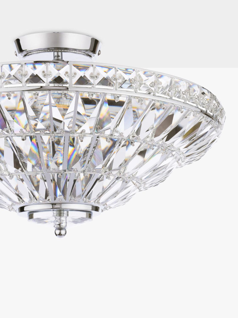 Laura Ashley Vienna crystal uplighter flush ceiling light, UK version