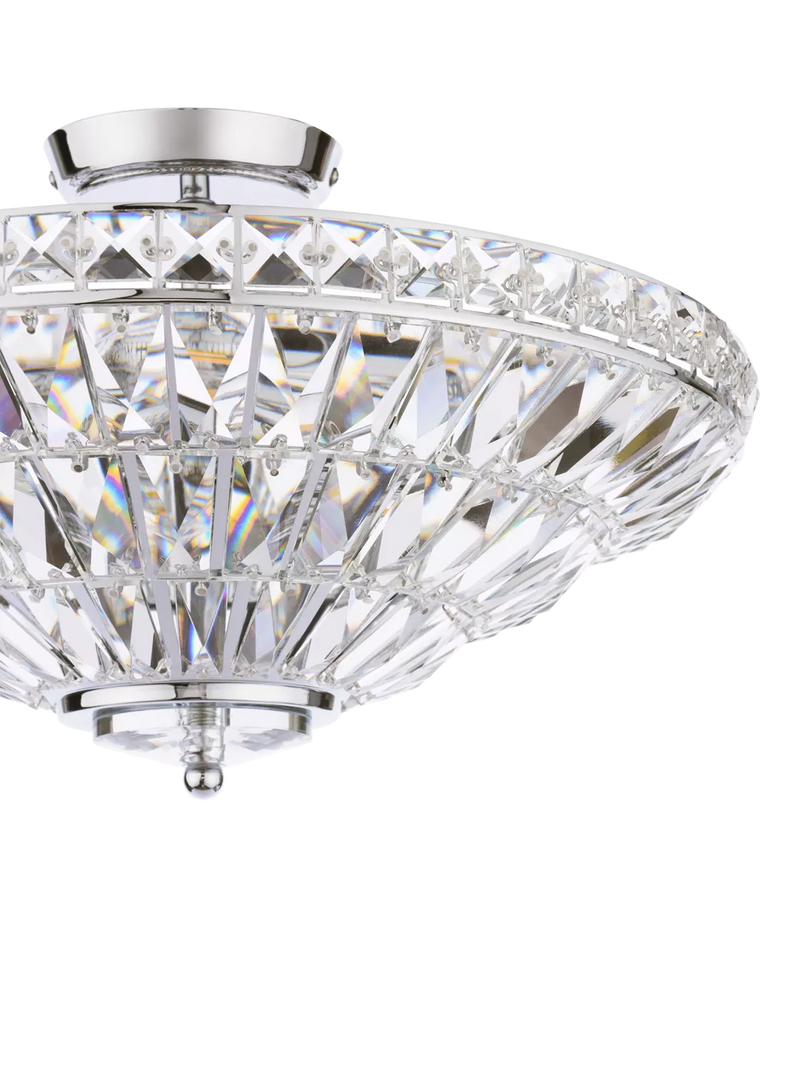 Laura Ashley Vienna crystal uplighter flush ceiling light, UK version