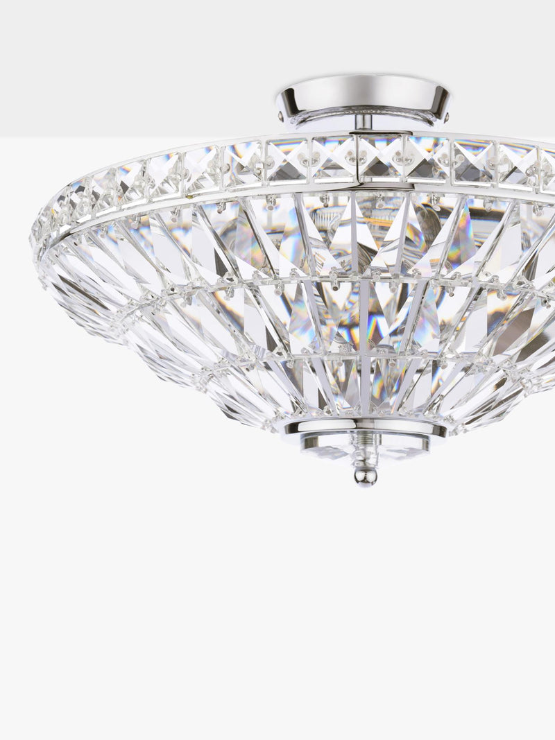 Laura Ashley Vienna crystal uplighter flush ceiling light, UK version