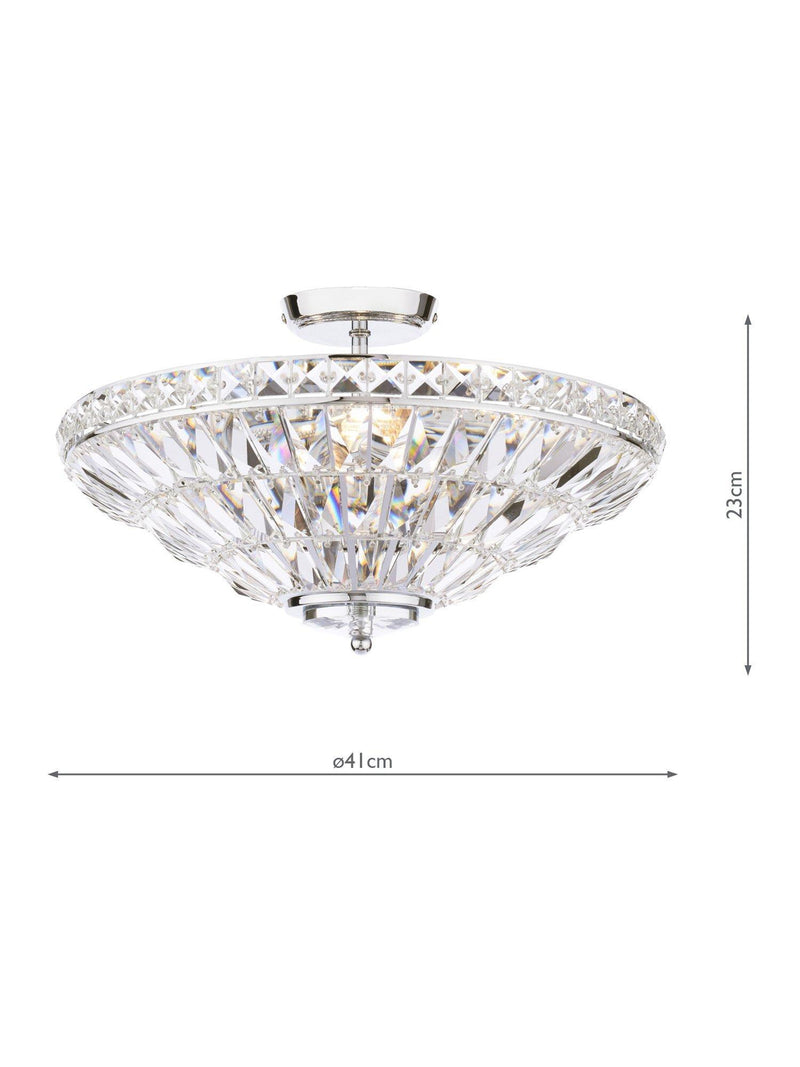 Laura Ashley Vienna crystal uplighter flush ceiling light, UK version