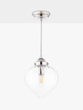 Laura Ashley Whitham pendant ceiling light in polished nickel, imported from the UK