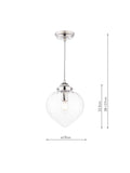 Laura Ashley Whitham pendant ceiling light in polished nickel, imported from the UK
