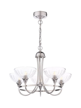 John Lewis Laura Ashley Wellham 5 Arm Ceiling Chandelier, Polished Nickel- Buy online at McGrocer