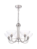 Laura Ashley Wellham five-arm chandelier polished nickel (British brand)