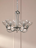 Laura Ashley Wellham five-arm chandelier polished nickel (British brand)