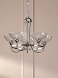 Laura Ashley Wellham five-arm chandelier polished nickel (British brand)