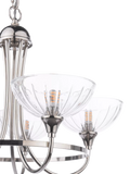 Laura Ashley Wellham five-arm chandelier polished nickel (British brand)