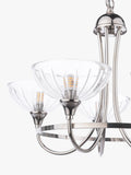 Laura Ashley Wellham five-arm chandelier polished nickel (British brand)