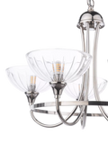 Laura Ashley Wellham five-arm chandelier polished nickel (British brand)